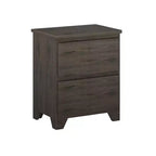 Table de chevet avec 2 tiroirs de rangement, table d'appoint en bois massif pour chambre à coucher - Style ferme moderne