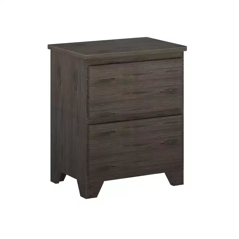 Table de chevet avec 2 tiroirs de rangement, table d'appoint en bois massif pour chambre à coucher - Style ferme moderne