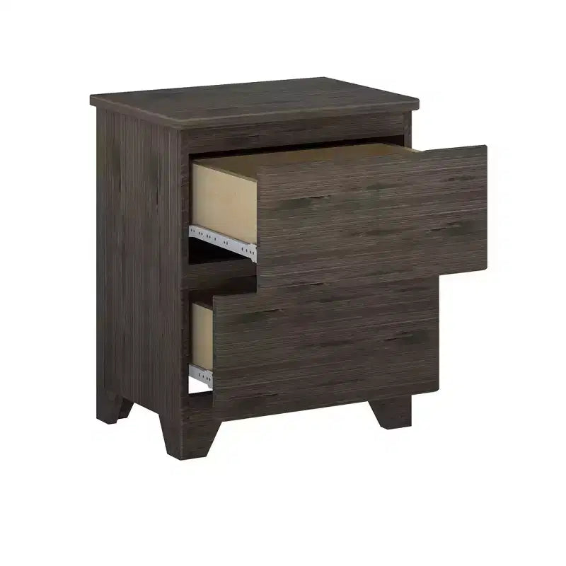 Table de chevet avec 2 tiroirs de rangement, table d'appoint en bois massif pour chambre à coucher - Style ferme moderne