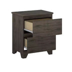 Table de chevet avec 2 tiroirs de rangement, table d'appoint en bois massif pour chambre à coucher - Style ferme moderne