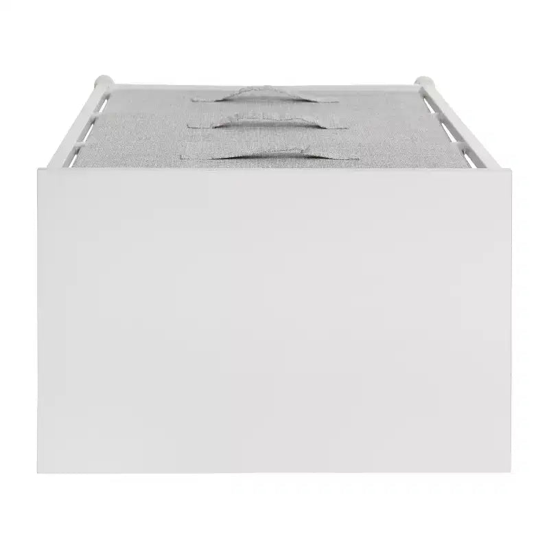 3 Drawer Wood Top Cast Iron Frame Vertical Storage Dresser with Easy Pull Fabric Drawers
