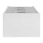 3 Drawer Wood Top Cast Iron Frame Vertical Storage Dresser with Easy Pull Fabric Drawers