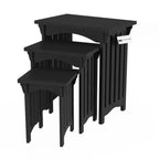 Lot de 3 tables gigognes – Tables basses traditionnelles avec pieds de style Mission pour salon, noires