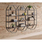 Étagère murale décorative Adela en bois et métal