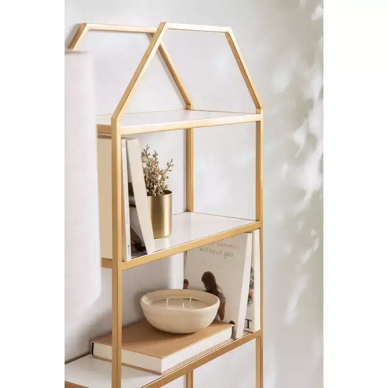 Étagère murale décorative Adela en bois et métal