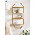 Étagère murale décorative Adela en bois et métal