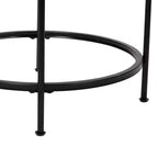 Table d'appoint ronde Astoria Collection - Table d'appoint moderne en verre transparent avec cadre noir mat