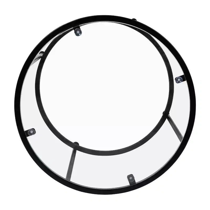 Table d'appoint ronde Astoria Collection - Table d'appoint moderne en verre transparent avec cadre noir mat