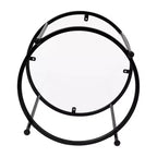 Table d'appoint ronde Astoria Collection - Table d'appoint moderne en verre transparent avec cadre noir mat