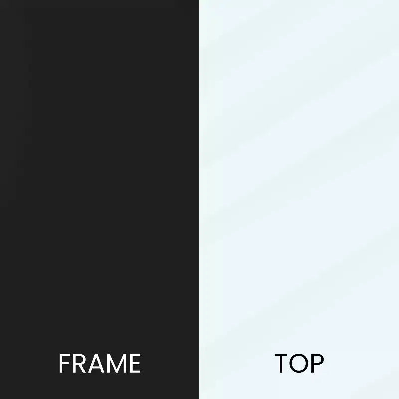 Table d'appoint ronde Astoria Collection - Table d'appoint moderne en verre transparent avec cadre noir mat