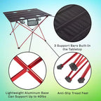 Table de camping pliante d'extérieur avec sac de transport - Noir