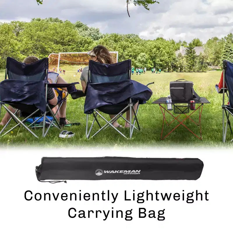 Table de camping pliante d'extérieur avec sac de transport - Noir