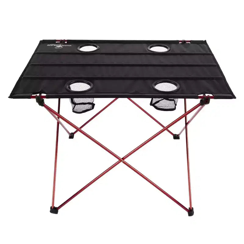 Table de camping pliante d'extérieur avec sac de transport - Noir