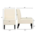 Fauteuil d'appoint sans accoudoirs en tissu avec pieds en bois d'hévéa, gris/beige/imprimé