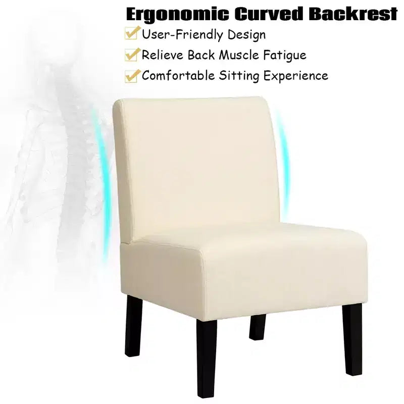 Fauteuil d'appoint sans accoudoirs en tissu avec pieds en bois d'hévéa, gris/beige/imprimé