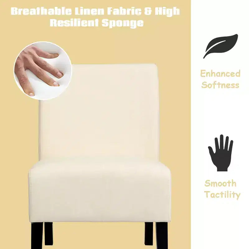 Fauteuil d'appoint sans accoudoirs en tissu avec pieds en bois d'hévéa, gris/beige/imprimé