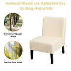 Fauteuil d'appoint sans accoudoirs en tissu avec pieds en bois d'hévéa, gris/beige/imprimé