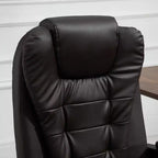 Chaise de bureau de massage vibrante 7 points avec soutien lombaire, repose-pieds, dossier inclinable, hauteur réglable