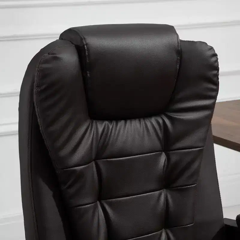 Chaise de bureau de massage vibrante 7 points avec soutien lombaire, repose-pieds, dossier inclinable, hauteur réglable