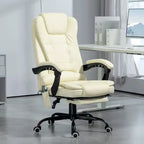 Chaise de bureau de massage vibrante 7 points avec soutien lombaire, repose-pieds, dossier inclinable, hauteur réglable