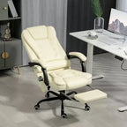 Chaise de bureau de massage vibrante 7 points avec soutien lombaire, repose-pieds, dossier inclinable, hauteur réglable