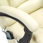 Chaise de bureau de massage vibrante 7 points avec soutien lombaire, repose-pieds, dossier inclinable, hauteur réglable
