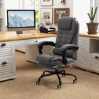 Chaise de bureau de massage vibrante 7 points avec soutien lombaire, repose-pieds, dossier inclinable, hauteur réglable