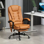Chaise de bureau de massage vibrante 7 points avec soutien lombaire, repose-pieds, dossier inclinable, hauteur réglable