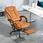 Chaise de bureau de massage vibrante 7 points avec soutien lombaire, repose-pieds, dossier inclinable, hauteur réglable