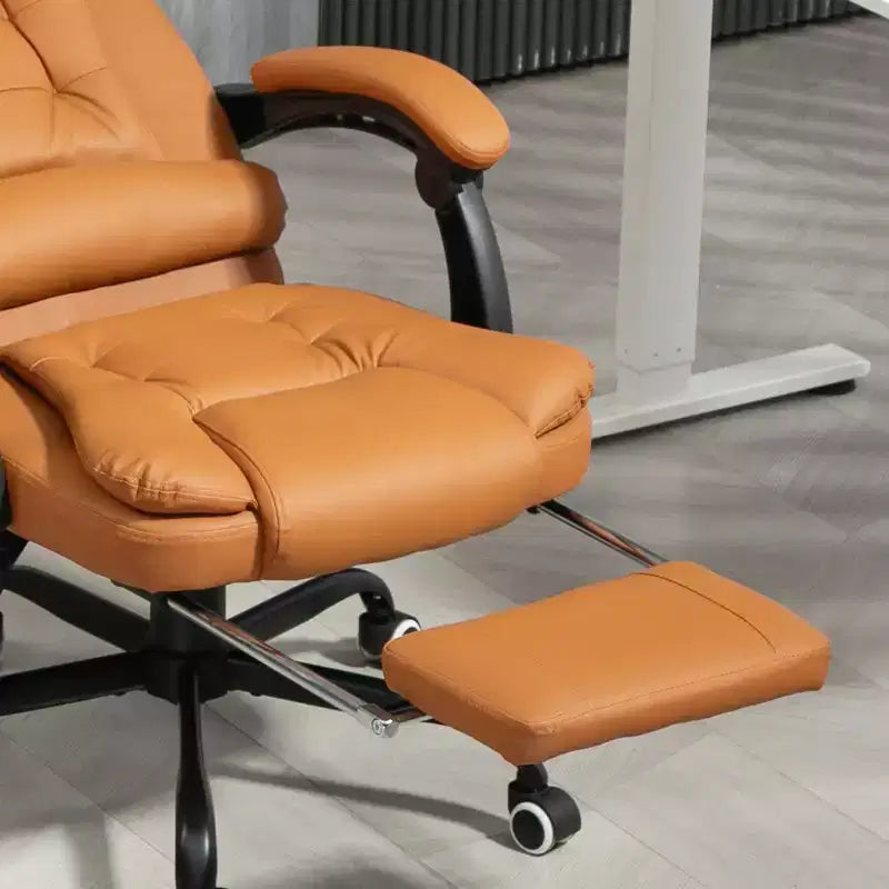 Chaise de bureau de massage vibrante 7 points avec soutien lombaire, repose-pieds, dossier inclinable, hauteur réglable