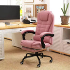 Chaise de bureau de massage vibrante 7 points avec soutien lombaire, repose-pieds, dossier inclinable, hauteur réglable