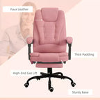 Chaise de bureau de massage vibrante 7 points avec soutien lombaire, repose-pieds, dossier inclinable, hauteur réglable