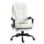 Chaise de bureau de massage vibrante 7 points avec soutien lombaire, repose-pieds, dossier inclinable, hauteur réglable