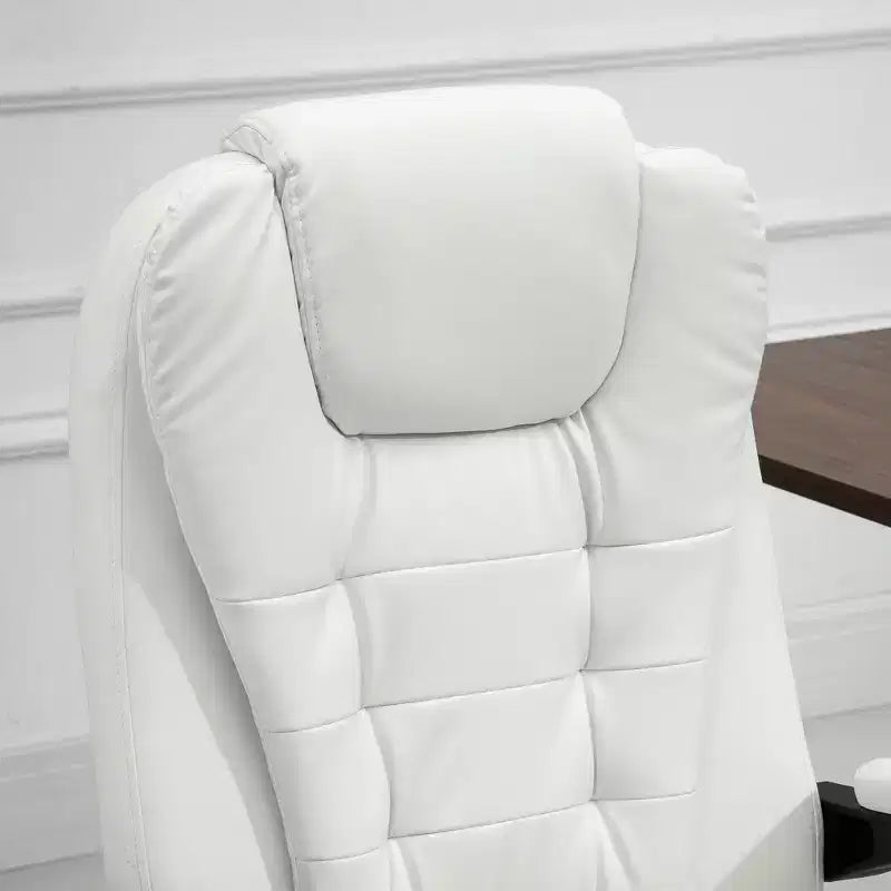 Chaise de bureau de massage vibrante 7 points avec soutien lombaire, repose-pieds, dossier inclinable, hauteur réglable