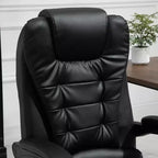 Chaise de bureau de massage vibrante 7 points avec soutien lombaire, repose-pieds, dossier inclinable, hauteur réglable
