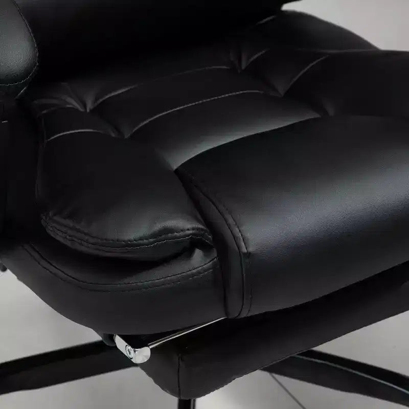 Chaise de bureau de massage vibrante 7 points avec soutien lombaire, repose-pieds, dossier inclinable, hauteur réglable