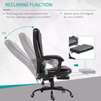 Chaise de bureau de massage vibrante 7 points avec soutien lombaire, repose-pieds, dossier inclinable, hauteur réglable