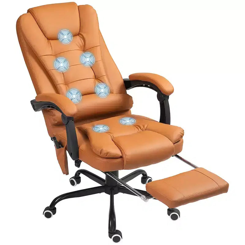 7-Point Vibrating Massage Office Chair with Lumbar Support, Footrest, Reclining Back, Adjustable Height