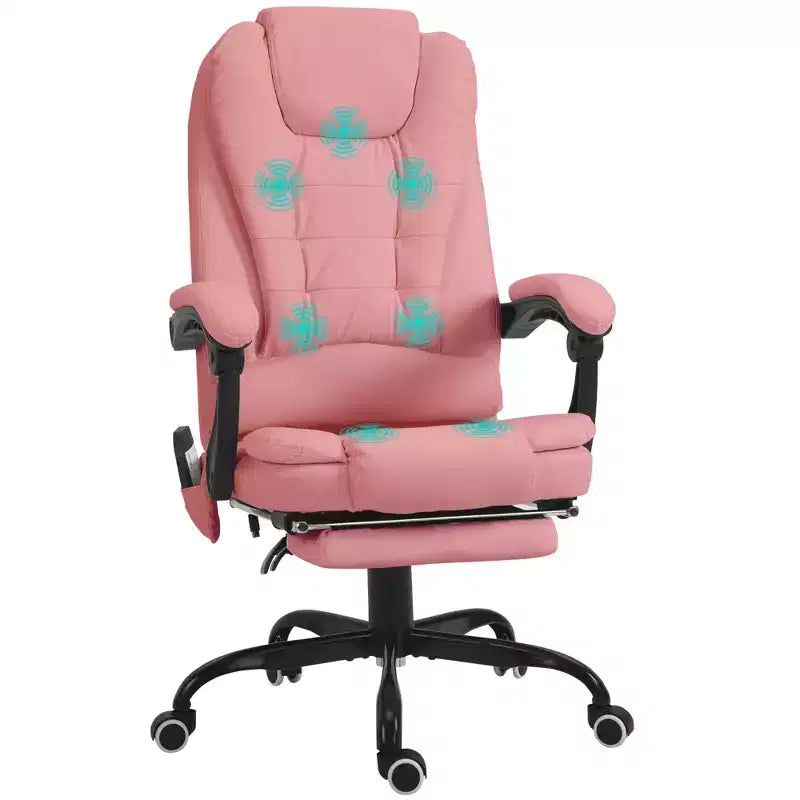 7-Point Vibrating Massage Office Chair with Lumbar Support, Footrest, Reclining Back, Adjustable Height