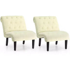 Costway Set of 2 Armless Accent Chair Upholstered Tufted Lounge Chair