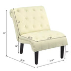 Set of 2 Armless Accent Chair, Upholstered Tufted Lounge Chair