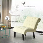 Set of 2 Armless Accent Chair, Upholstered Tufted Lounge Chair