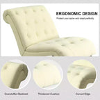 Set of 2 Armless Accent Chair, Upholstered Tufted Lounge Chair