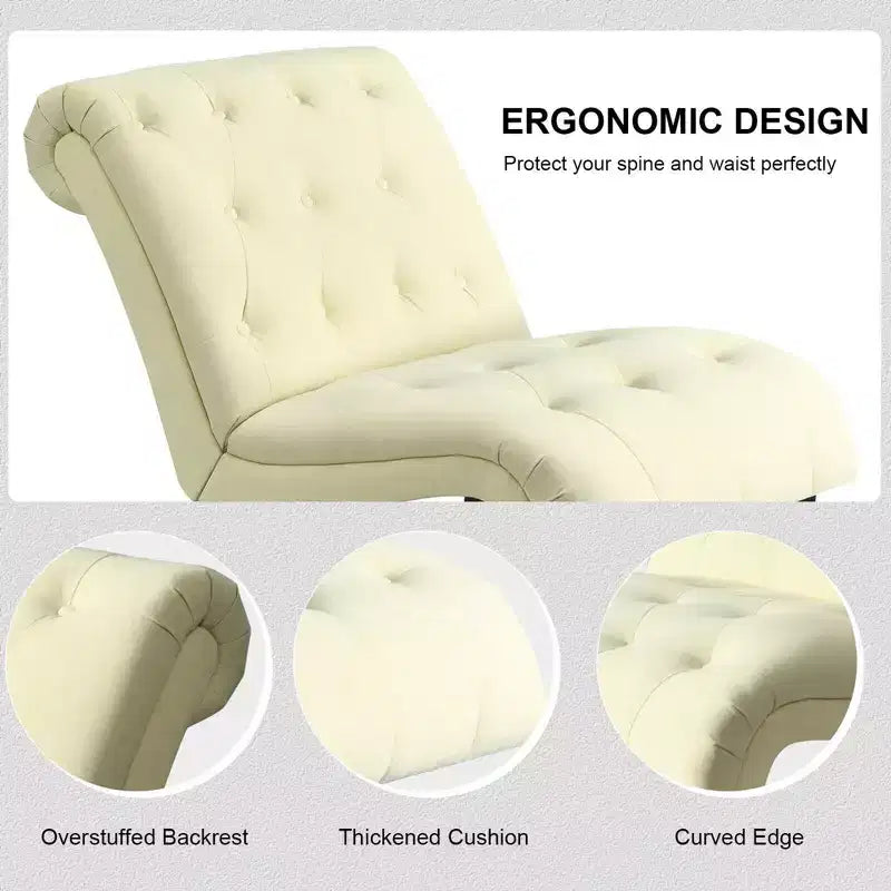Set of 2 Armless Accent Chair, Upholstered Tufted Lounge Chair