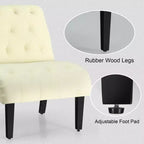 Set of 2 Armless Accent Chair, Upholstered Tufted Lounge Chair
