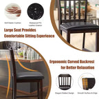 Lot de 2 tabourets de bar Costway, hauteur comptoir avec assise en cuir PU - Expresso