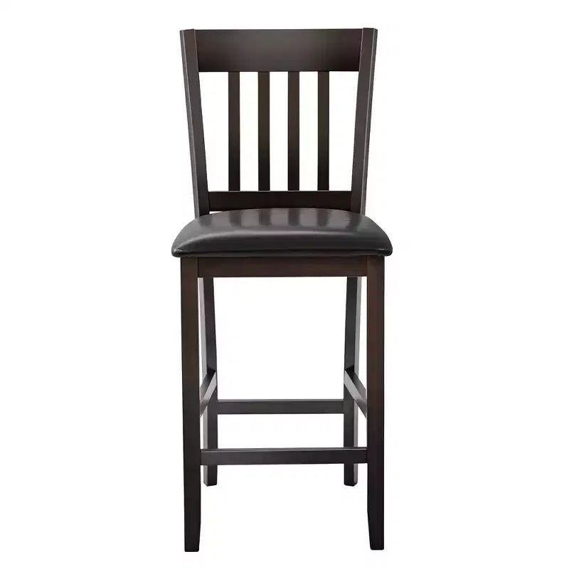 Lot de 2 tabourets de bar Costway, hauteur comptoir avec assise en cuir PU - Expresso