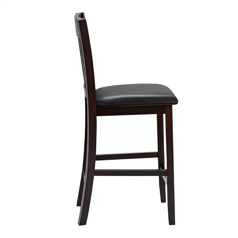 Lot de 2 tabourets de bar Costway, hauteur comptoir avec assise en cuir PU - Expresso