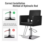 Chaise de salon Costway pour coiffeur Chaise de barbier hydraulique pivotante réglable