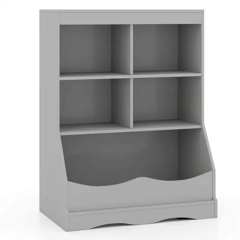 Costway Étagère multifonctionnelle à 3 niveaux pour enfants, bac de rangement pour jouets, meuble de sol gris/blanc/naturel